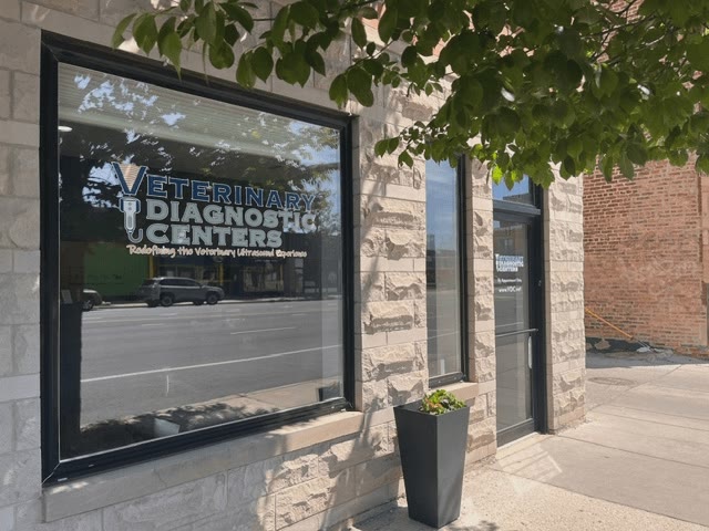 The Veterinary Diagnostic Centers entrance at Irving Park, Chicago