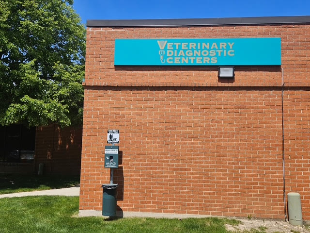 The Veterinary Diagnostic Centers sign on the Schaumburg building