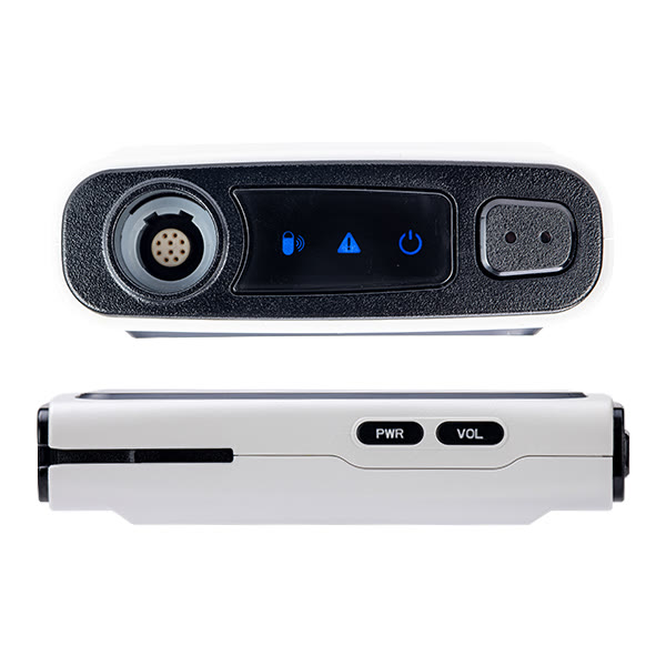 The VR1000 recorder unit, front and back